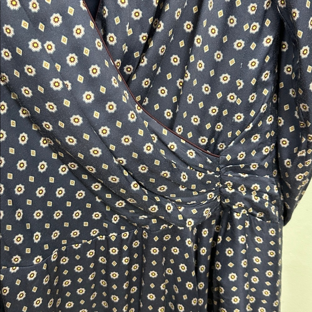 JONATHAN SIMKHAI Blue Pink Scarf Print Ruffle Mini Dress Sz 16 - Picture 9 of 13